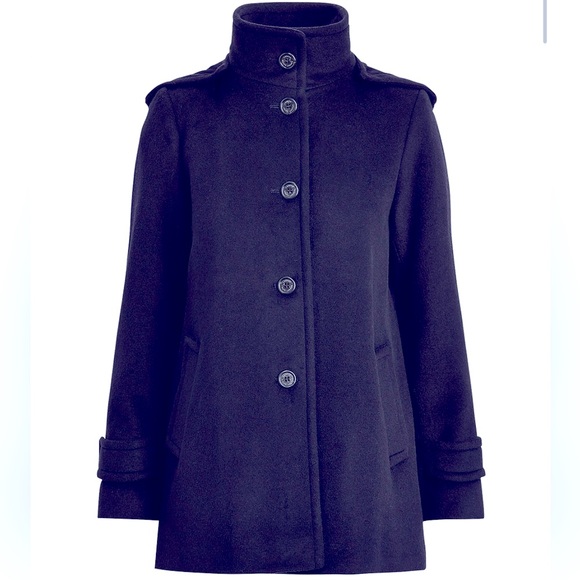 Ralph Lauren Wool Pea Coat in Midnight Ocean (Black-Navy) - Picture 4 of 4